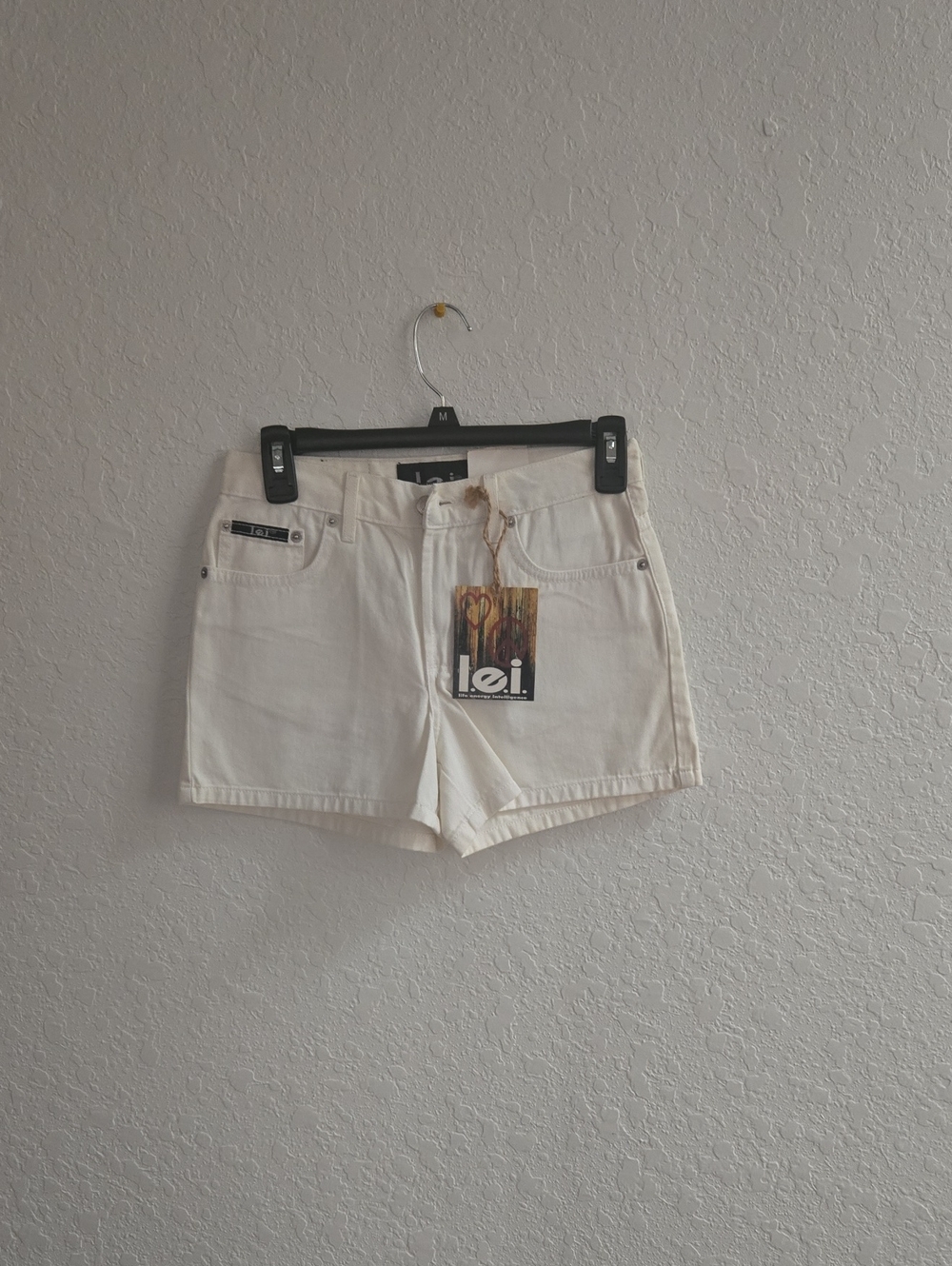 lei Girls Off-White Denim Shorts